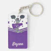 Paarse Silver Stars Kop-toonaangevend op maat Sleutelhanger (achterkant)