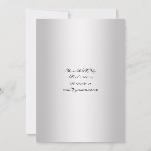  Paarse Silver Wedding Celebration Kaart (Achterkant)