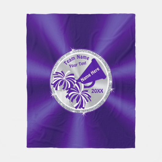 Paarse Silver White - Aangepaste klokjes Fleece Deken (Voorkant)