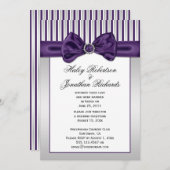 Paarse Silver White Stripes Diamonds Post Wedding Kaart (Voorkant / Achterkant)