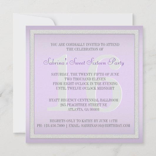 Paarse Silver Zebra Invite Ribbon & Joodse Bow Kaart (Achterkant)