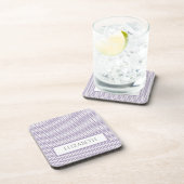 Paarse Simple Chevron Beverage Coaster Bier Onderzetter (Rechterzijde)