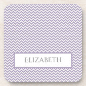 Paarse Simple Chevron Beverage Coaster Bier Onderzetter (Voorkant)