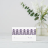 Paarse Simple Chevron Place Card Plaatskaartje (Staand voorkant)