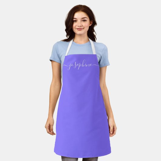 Paarse Simple Chic Elegant script Name Schort (Gedragen)