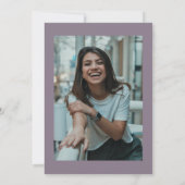 Paarse Simple Script Quinceanera-foto Kaart (Achterkant)