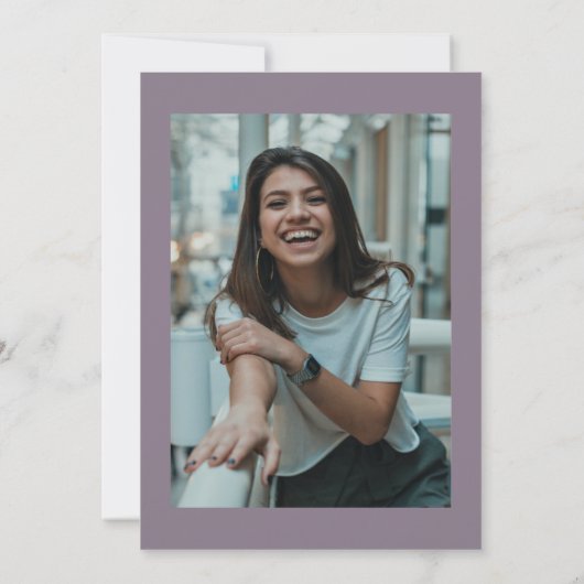 Paarse Simple Script Quinceanera-foto Kaart (Achterkant)