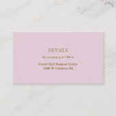 Paarse Simple Weddenschapskaart Informatiekaartje (Voorkant)