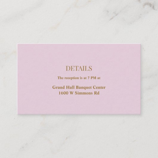 Paarse Simple Weddenschapskaart Informatiekaartje (Voorkant)
