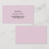 Paarse Simple Weddenschapskaart Informatiekaartje (Voorkant / Achterkant)