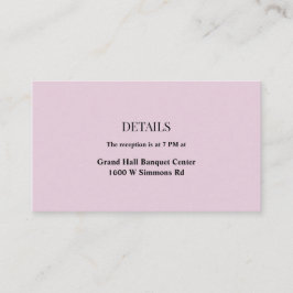 Paarse Simple Weddenschapskaart Informatiekaartje