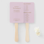 Paarse Simple Wedding Program Handje Fan Handwaaier (Voorkant en achterkant)