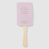 Paarse Simple Wedding Program Handje Fan Handwaaier (Voorkant)