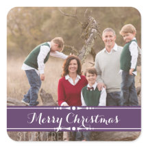 Paarse simply Chic Holiday Foto Stickers