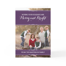 Paarse simply Chic Holiday-fotokaart