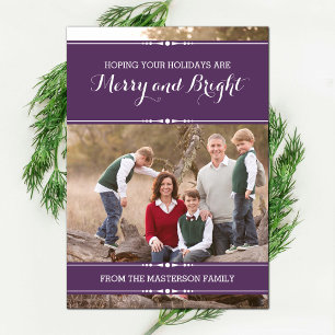 Paarse simply Chic Holiday Photo Flat Kaart