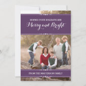 Paarse simply Chic Holiday Photo Flat Kaart (Voorkant)