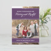 Paarse simply Chic Holiday Photo Flat Kaart (Staand voorkant)