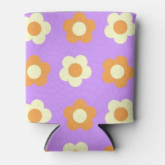 Paarse Sinaasappel Bloemen Chic Drink Lente Zomer Blikjeskoeler (Voorkant)