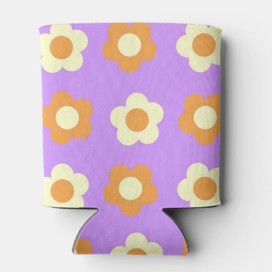 Paarse Sinaasappel Bloemen Chic Drink Lente Zomer Blikjeskoeler (Achterkant)