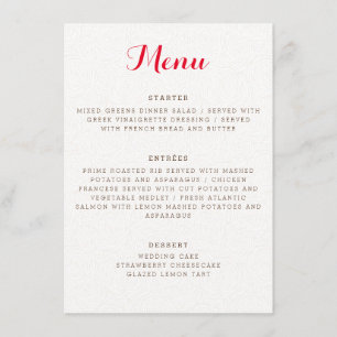Paarse Sinaasappel Boho Wilde Bloem Blad Bruiloft Menu