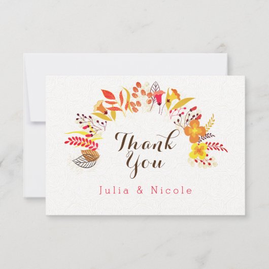 Paarse Sinaasappel Boho Wildflower Bladgroen Bruil (Voorkant)