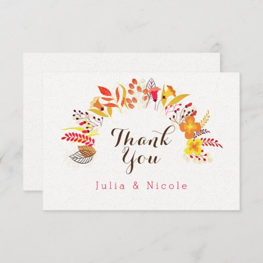 Paarse Sinaasappel Boho Wildflower Bladgroen Bruil (Voorkant / Achterkant)