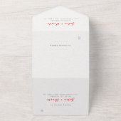 Paarse Sinaasappel Boho Wildflower Bladgroen Bruil All In One Uitnodiging (Buitenkant)