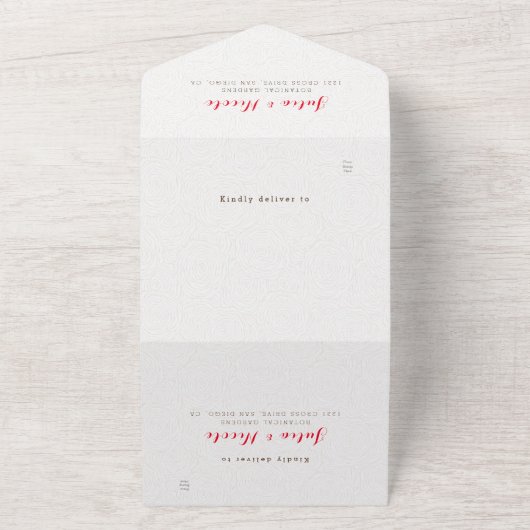 Paarse Sinaasappel Boho Wildflower Bladgroen Bruil All In One Uitnodiging (Buitenkant)