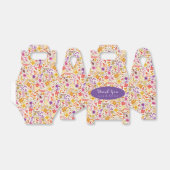 Paarse Sinaasappel Boho Wildflower Bladgroen Bruil Bedankdoosjes (Uitgevouwen)