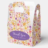 Paarse Sinaasappel Boho Wildflower Bladgroen Bruil Bedankdoosjes (Geopend)