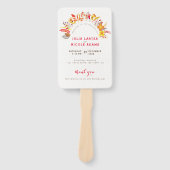 Paarse Sinaasappel Boho Wildflower Bladgroen Bruil Handwaaier (Voorkant)