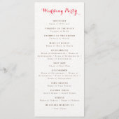 Paarse Sinaasappel Boho Wildflower Bladgroen Bruil Programmakaart (Achterkant)