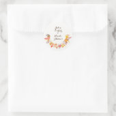 Paarse Sinaasappel Boho Wildflower Bladgroen Bruil Ronde Sticker (Tas)