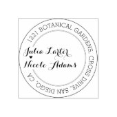 Paarse Sinaasappel Boho Wildflower Bladgroen Bruil Rubberstempel (Afrduk)