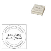 Paarse Sinaasappel Boho Wildflower Bladgroen Bruil Rubberstempel (Gestempeld)