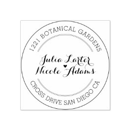 Paarse Sinaasappel Boho Wildflower Bladgroen Bruil Rubberstempel