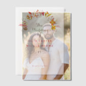 Paarse Sinaasappel Boho Wildflower Bladgroen Bruil Vellum Uitnodigingen (Offset (Koppel))