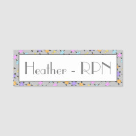 Paarse Sinaasappel en grijs gepersonaliseerd Naamplaatje