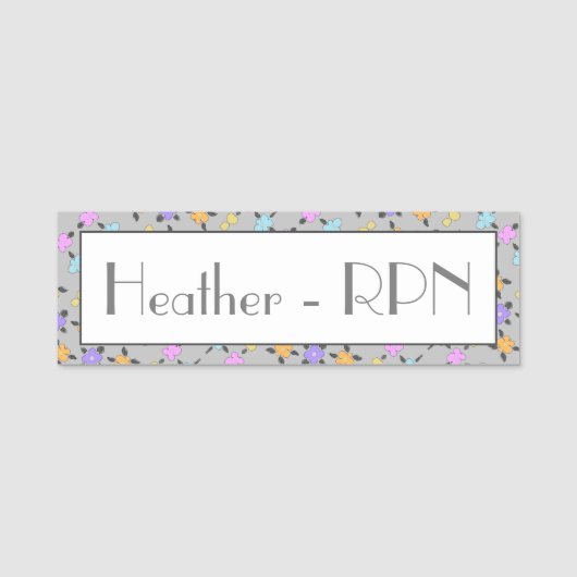 Paarse Sinaasappel en grijs gepersonaliseerd Naamplaatje (Voorkant)