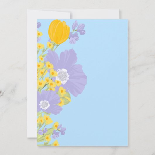 Paarse Sinaasappel Gele Wildbloemen 100e Verjaarda Kaart (Achterkant)