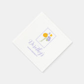 Paarse Sinaasappel Gele Wildbloemen 100e Verjaarda Servet (Hoek)