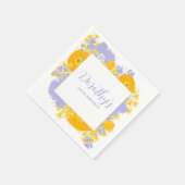 Paarse Sinaasappel Gele Wildbloemen 100e Verjaarda Servet (Hoek)