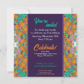 Paarse Sinaasappel Mint Kleurrijke 21e Verjaardags Kaart (Achterkant)