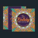 Paarse Sinaasappel Mint Kleurrijke 21e Verjaardags Kaart<br><div class="desc">Unieke kleur - Mintgroen,  oranje en lila paars. Geschikt voor alle gelegenheden,  zoals verjaardagen of andere speciale gelegenheden of evenementen.  Kleurrijke vieringen met veel energie.  Alle tekst is volledig aanpasbaar,  inclusief kleuren en lettertype-selectie. Gemaakt met ❤ door webgrrl.art</div>