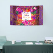 Paarse Sinaasappel Paisley Floral Spandoek (Beurs)