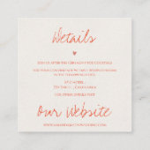 Paarse Sinaasappel Wildflower Bloemen Bruiloft Det Informatiekaartje (Achterkant)