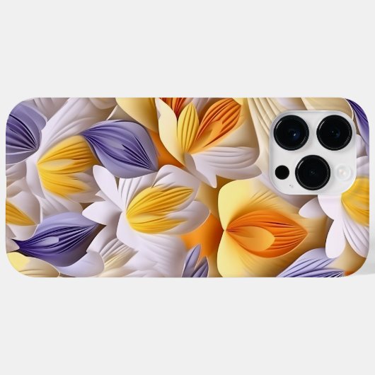 PAARSE SINAASAPPEL WIT GEEL 3-D LOOK KROKUS Case-Mate iPhone CASE (Achterkant (horizontaal))