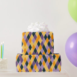 Paarse Sinaasappel Zwart Bold Fun Herfst Gift Cadeaupapier