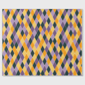 Paarse Sinaasappel Zwart Bold Fun Herfst Gift Cadeaupapier (Vlak)